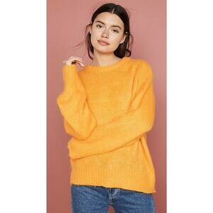 J.O.A. Los Angeles Oversized Pullover Knit Sweater Orange Yellow NEW Soft M